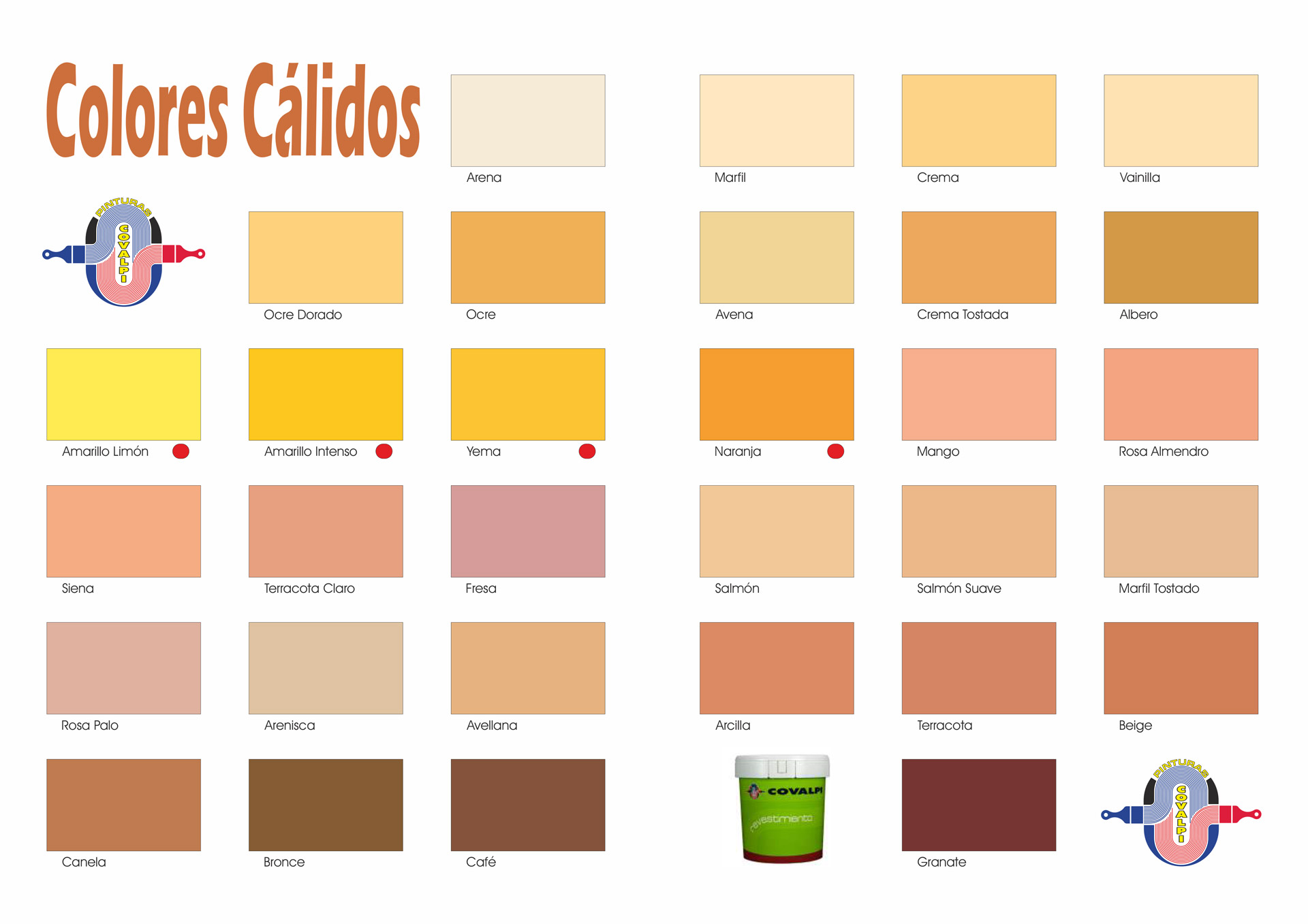 bar plantador miembro Carta de colores – Pinturas Covalpi